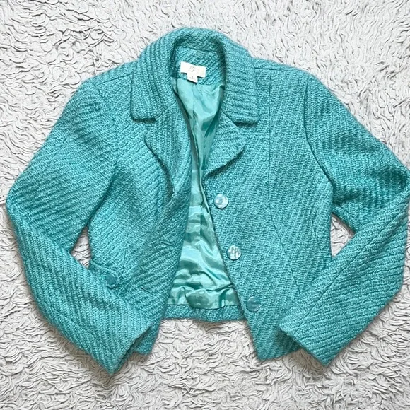 Y2K Ann Taylor LOFT Blazer Suit Jacket Wool 6 - Picture 4 of 8